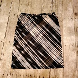 EXPRESS Striped Plaid Pencil Skirt XSmall